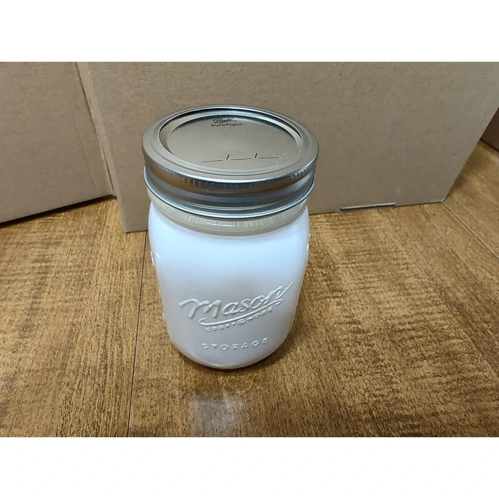 Handmade Vanilla Scented Candle White Mason Craft More Glass Jar 15 oz